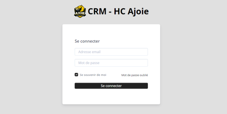 Page de connexion du CRM