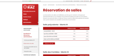 Commune de Riaz - Réservation de salles