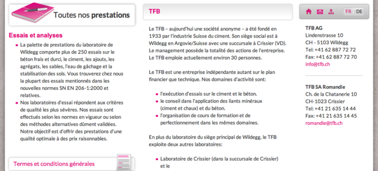 TFB présente ses nouveaux sites Internet