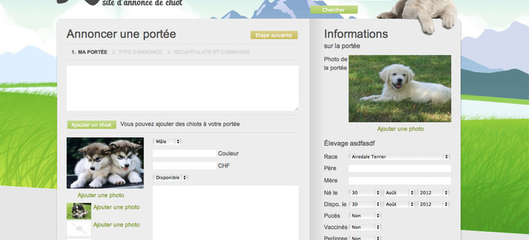 Annoncez vos portées de chiots sur Kalia.ch